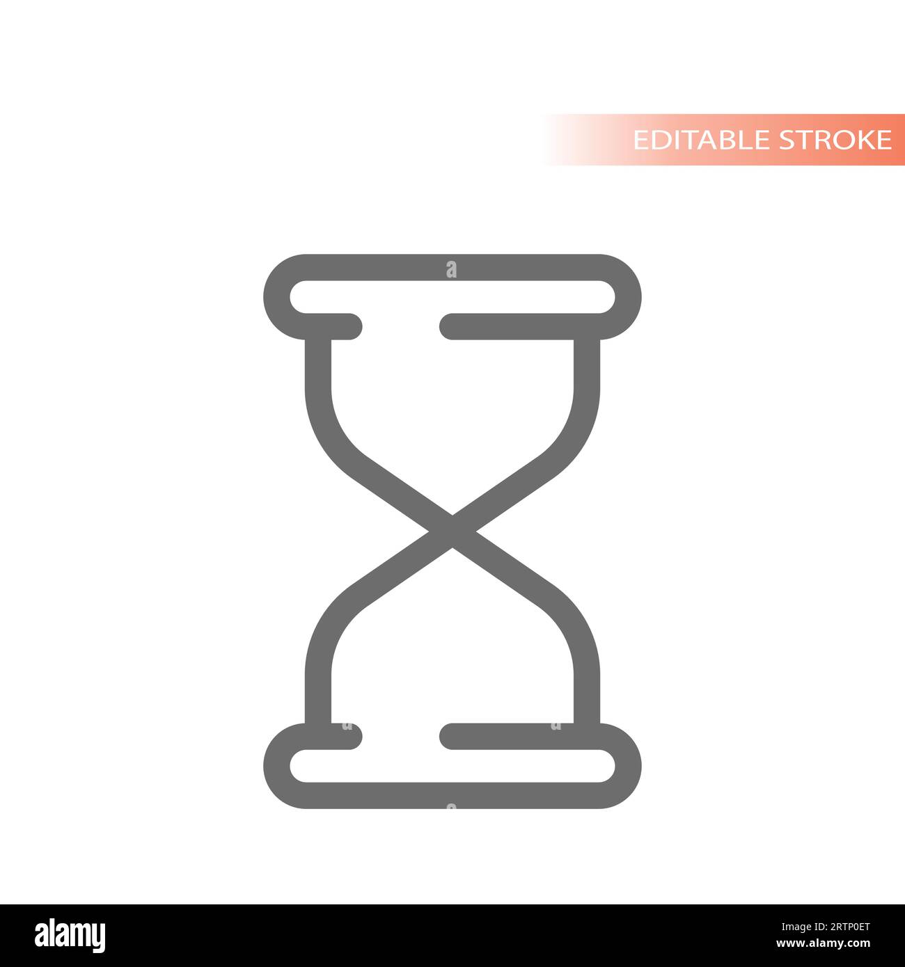 Vektorsymbol für Sandglas oder Sanduhr. Das Symbol der Uhr abschleifen. Stock Vektor