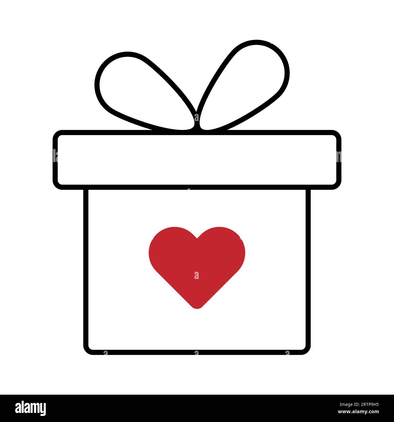 Geschenkbox mit rotem Herzsymbol. Design kann für Web- und mobile Apps verwendet werden. Vektorillustration Stock Vektor