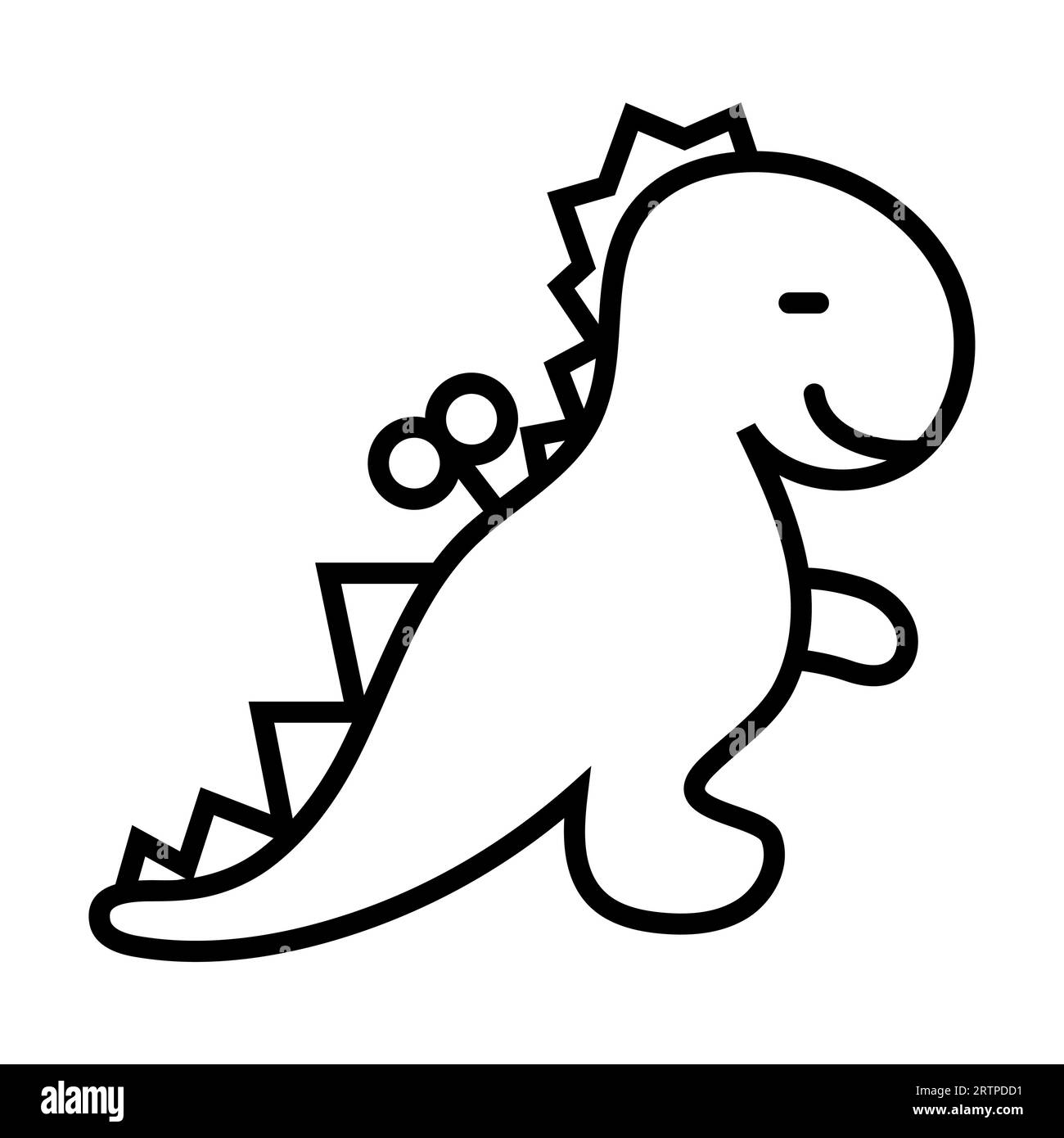 Einfache Umrisse des Uhrwerks des Dinosaurier-Spielzeugvektorsymbols Stock Vektor