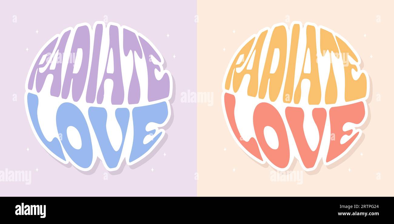 Grooviger Schriftzug „Flower Power“. Stock Vektor