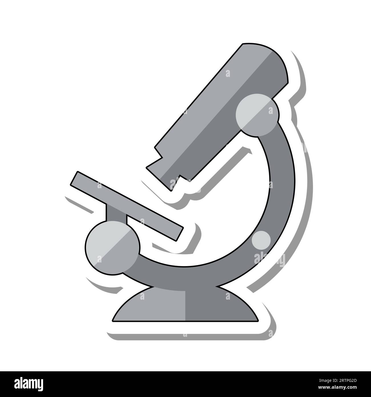 Wissenschaftliches Mikroskop für Forschungspapiersticker Stock Vektor