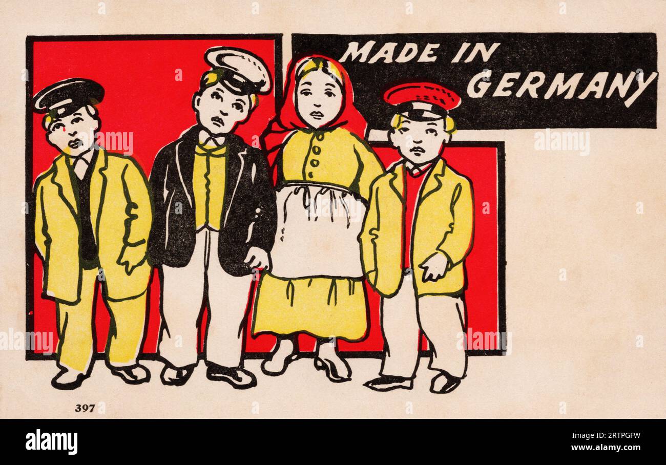Made in Germany, ca. Postkarte der 1910er bis 1930er Jahre. Nicht identifizierter Herausgeber Stockfoto