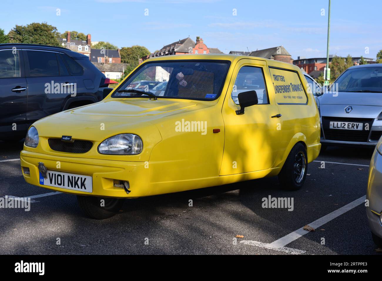 Reliant robin aus der beliebten Sitcom „Only Fools and Horses“. Stockfoto
