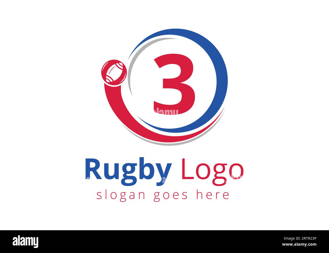 Erstes 3-Monogramm-Alphabet mit Rugby, Fußball-Logo und Rugby-Ball-Symbol für American Soccer Club Symbol Stock Vektor