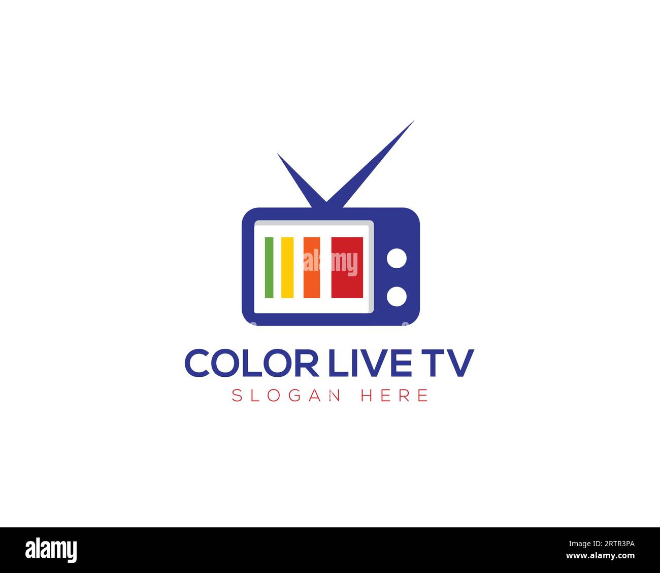 Vektorvorlage für TV-Logo. TV-Logo entwirft Konzeptvektorillustration. Live TV-Logo-Design in Farbe Stock Vektor