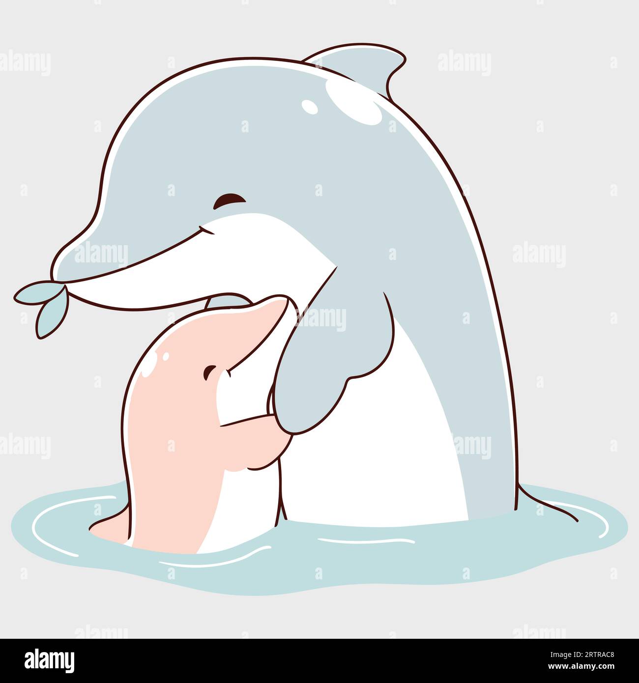 Glückliche Mutter und Tochter Delphine Stock Vektor