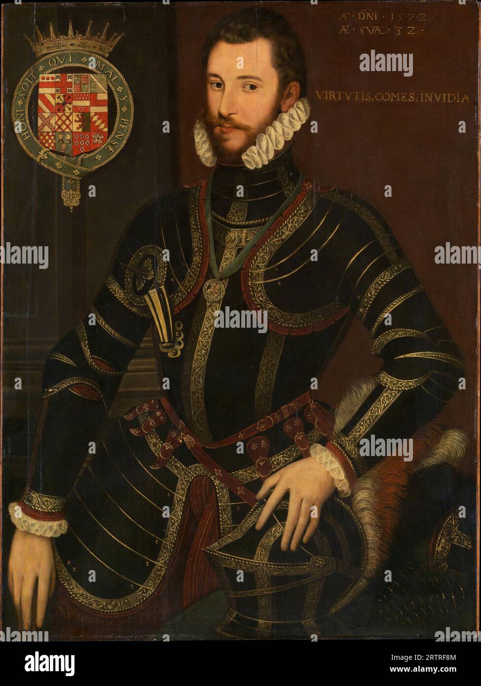 Walter Devereux, 1. Earl of Essex ,1541–1576, war ein englischer Adliger und General, Ölgemälde 1572 Stockfoto