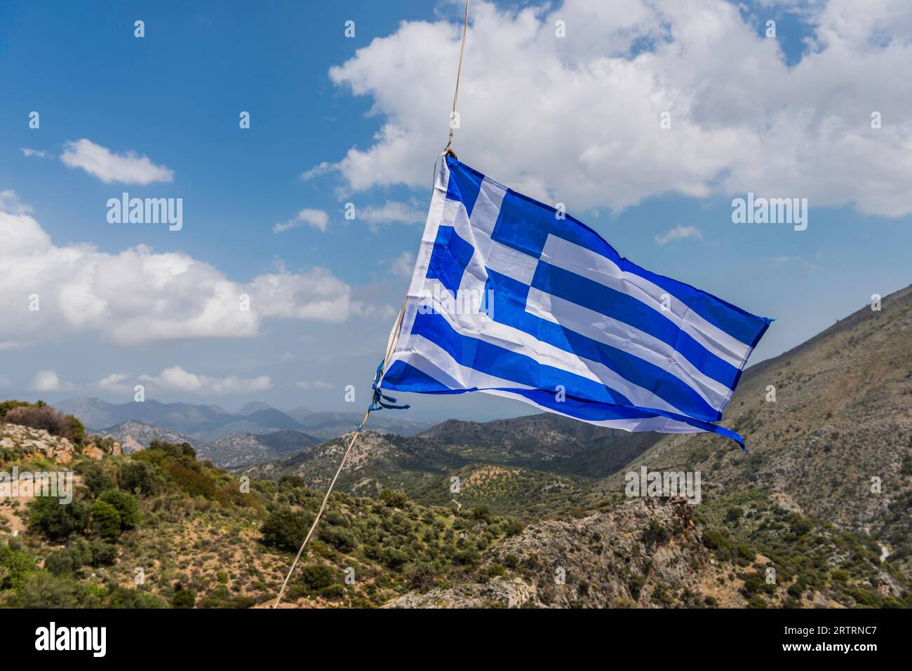 Griechische Flagge auf Kreta, Griechenland, EU Stockfotografie - Alamy