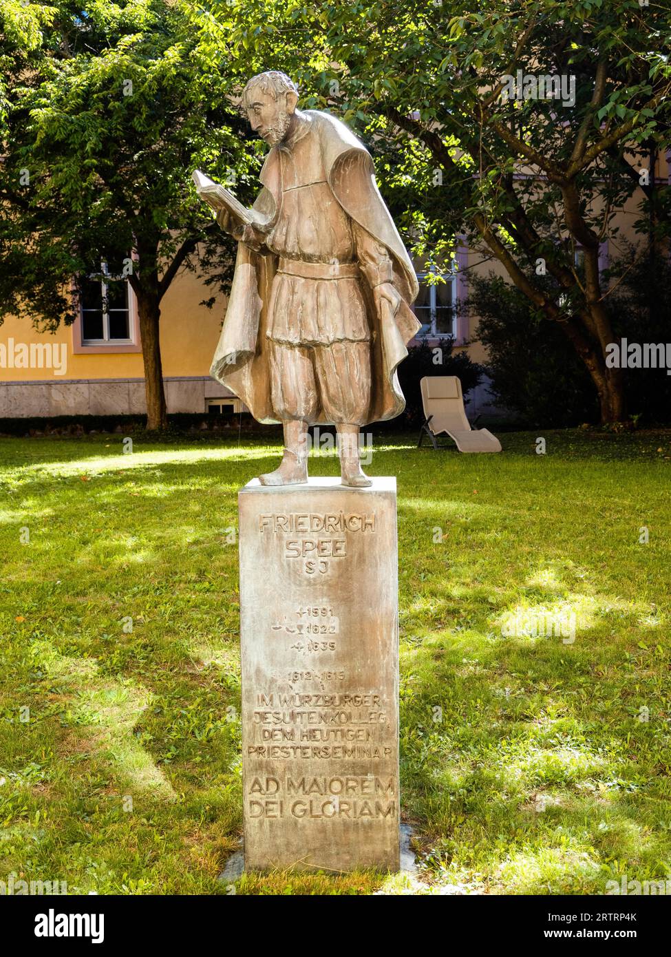 Friedrich von Spee, Jesuit, Theologe, Dichter, Denkmal, Alte Universität, Würzburg, Unterfranken, Franken, Bayern, Deutschland Stockfoto