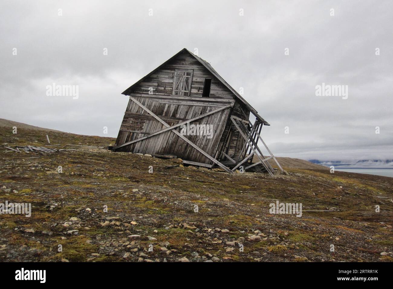 Spitzbergen, altes Haus von 1904, Recherchefjorden, Snatcherpynten Stockfoto