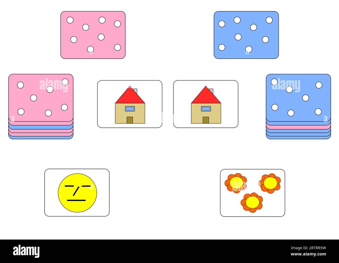 Illustration eines Memory-Spiels Stockfoto