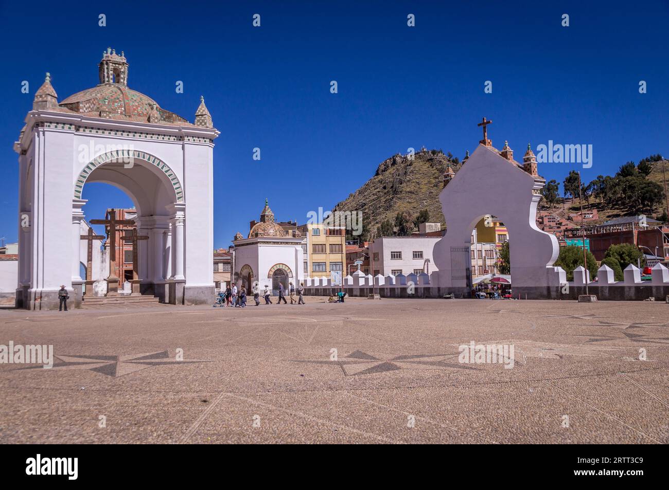 Basilika unserer lieben Frau von Copacabana in Copacabana, Bolivien Stockfoto