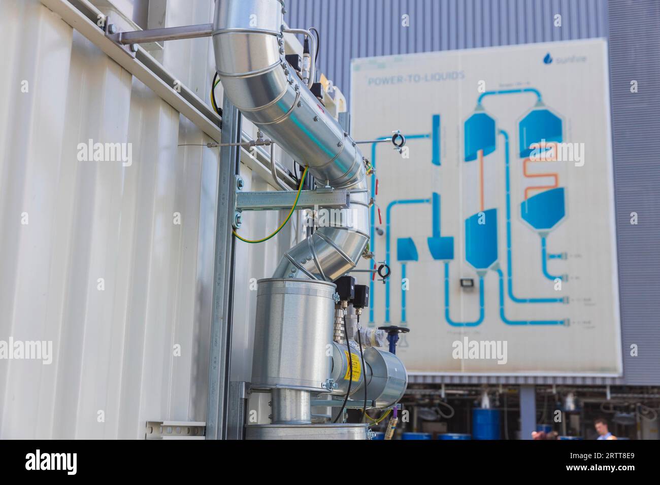 Aggregat für Hochtemperaturelektrolyse zur Wasserstofferzeugung Stockfoto