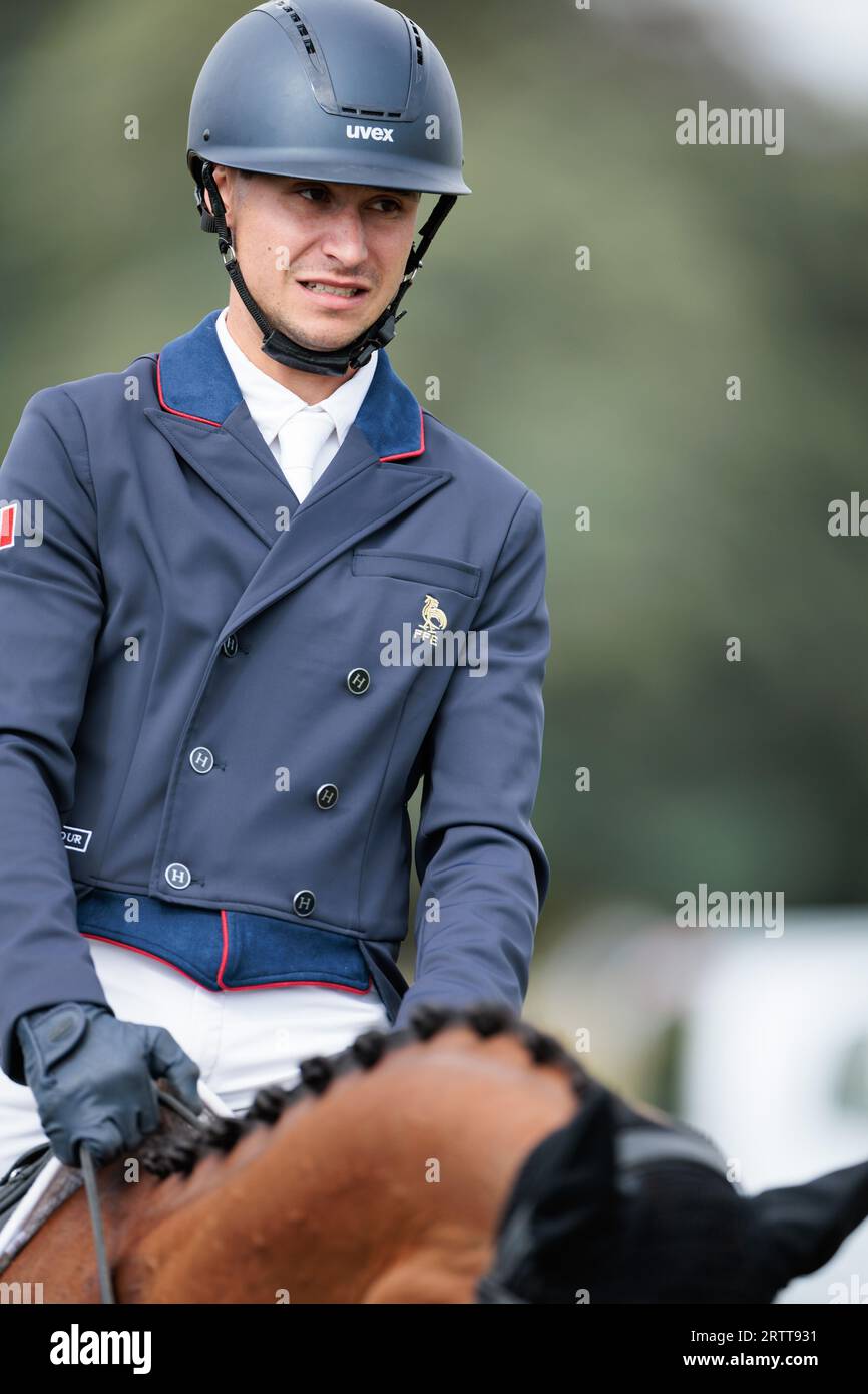 Gaspard Maksud aus Frankreich mit Kan-DO 2 während des Dressurtests bei den internationalen Pferdeprüfungen im Blenheim Palace am 14. September 2023, Vereinigtes Königreich (Foto: Maxime David/MXIMD Pictures - mximd.com) Stockfoto