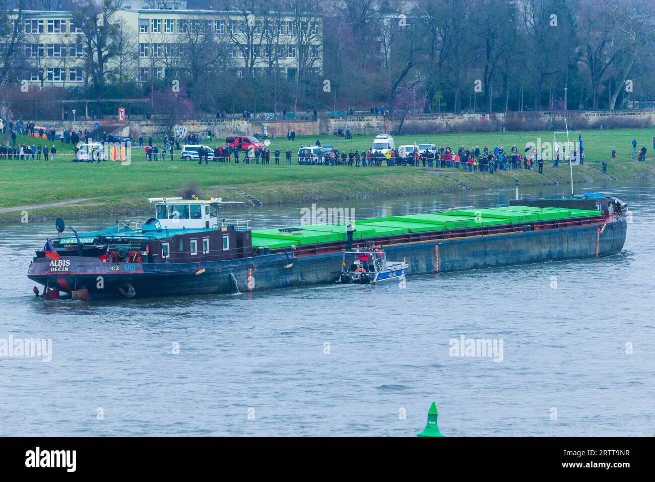 Schiffbruch auf der Elbe Stockfoto