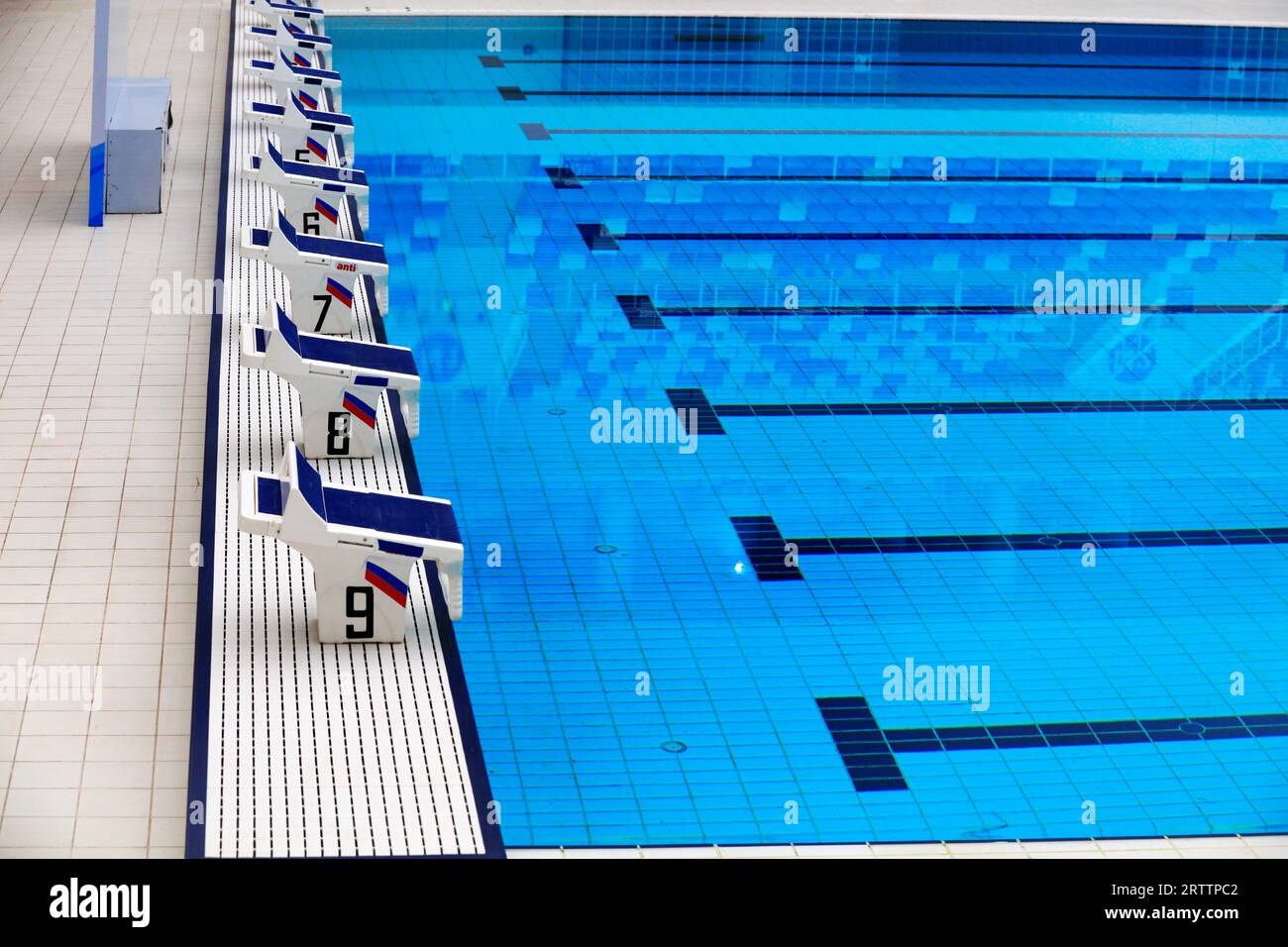 Peking, China - 3. Juni 2018: Wasserwürfel-Schwimmbadbahn des National Natatorium, Peking, China Stockfoto
