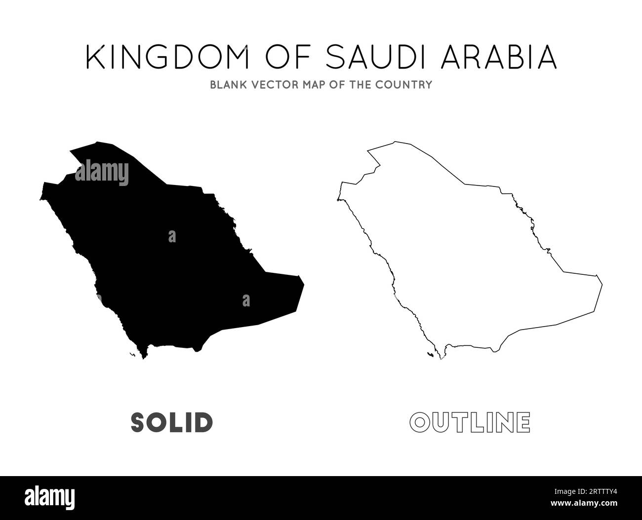 Saudi-Arabien-Karte. Leere Vektorkarte des Landes. Grenzen Saudi-Arabiens für Ihre Infografik. Vektorabbildung. Stock Vektor