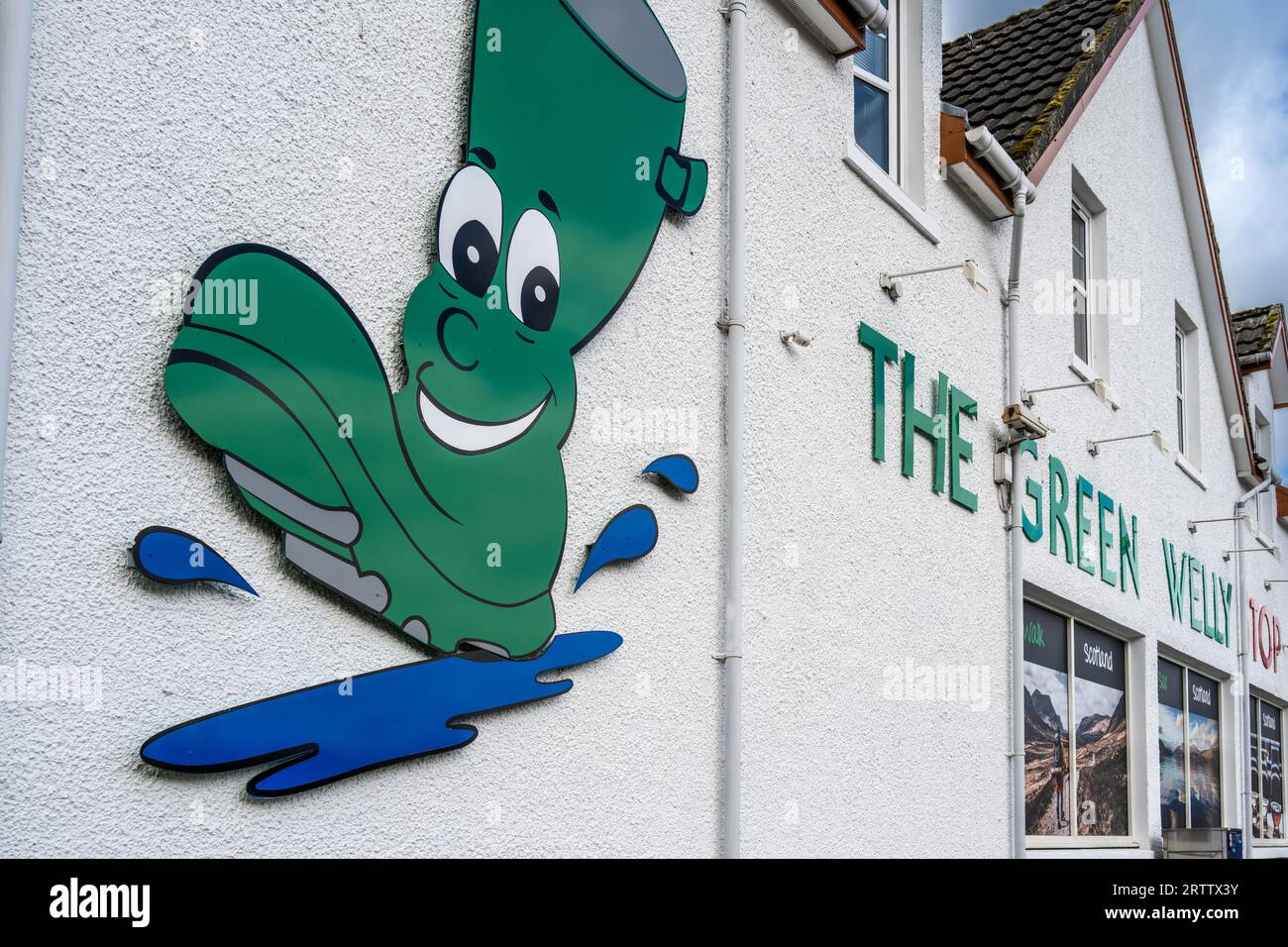 Der Green-Welly-Stopp in Tyndrum, Schottland Stockfoto
