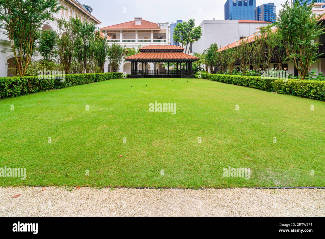 Der Rasen im Raffles Hotel, Singapur Stockfoto