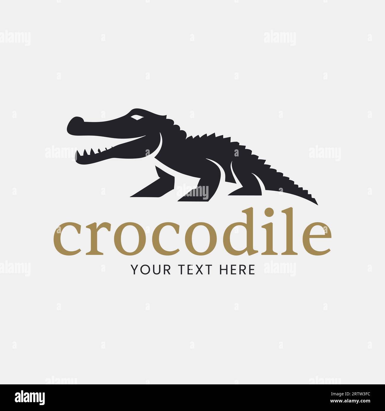 Bearbeitbare Logo-Design-Vorlage für Krokodilvektor, minimalistisches Design Stock Vektor