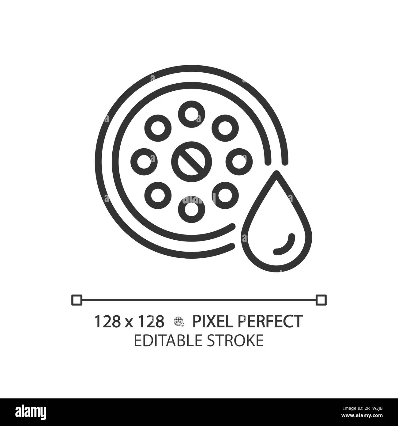 Anpassbares 2D-Symbol für dünnen linearen schwarzen Abfluss Stock Vektor