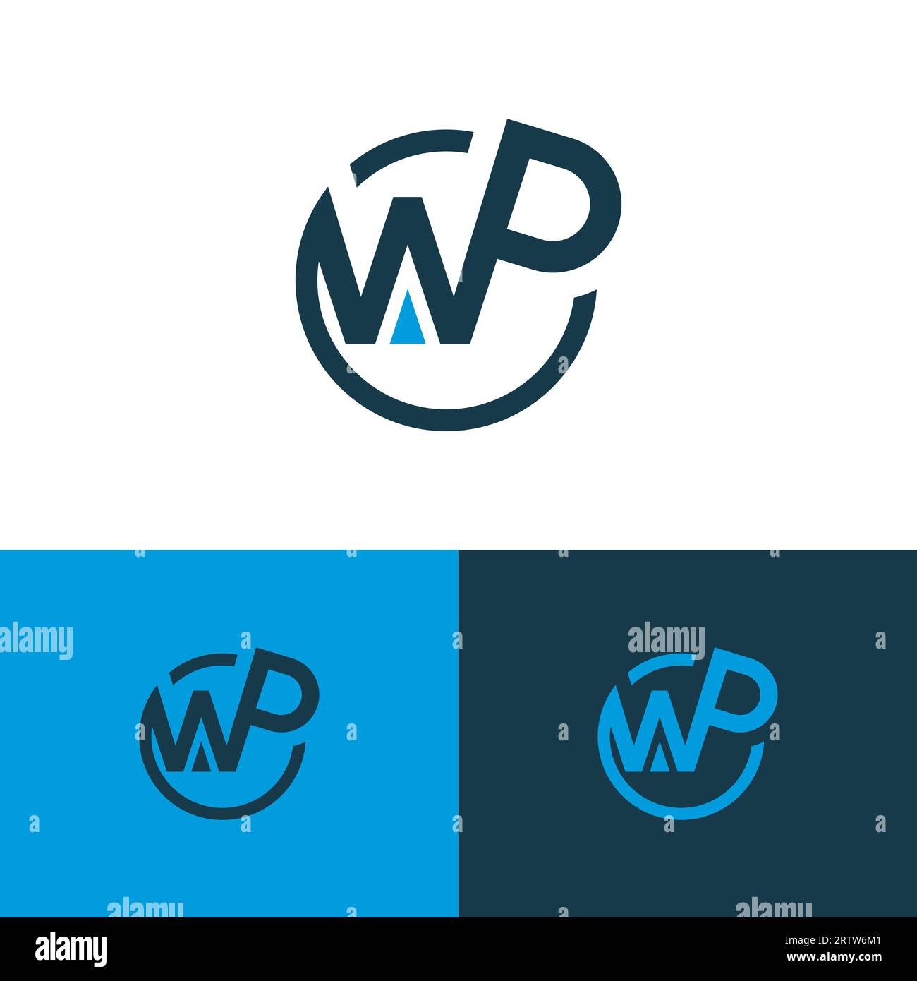 WP Creative Monogramm-Logo Stock Vektor