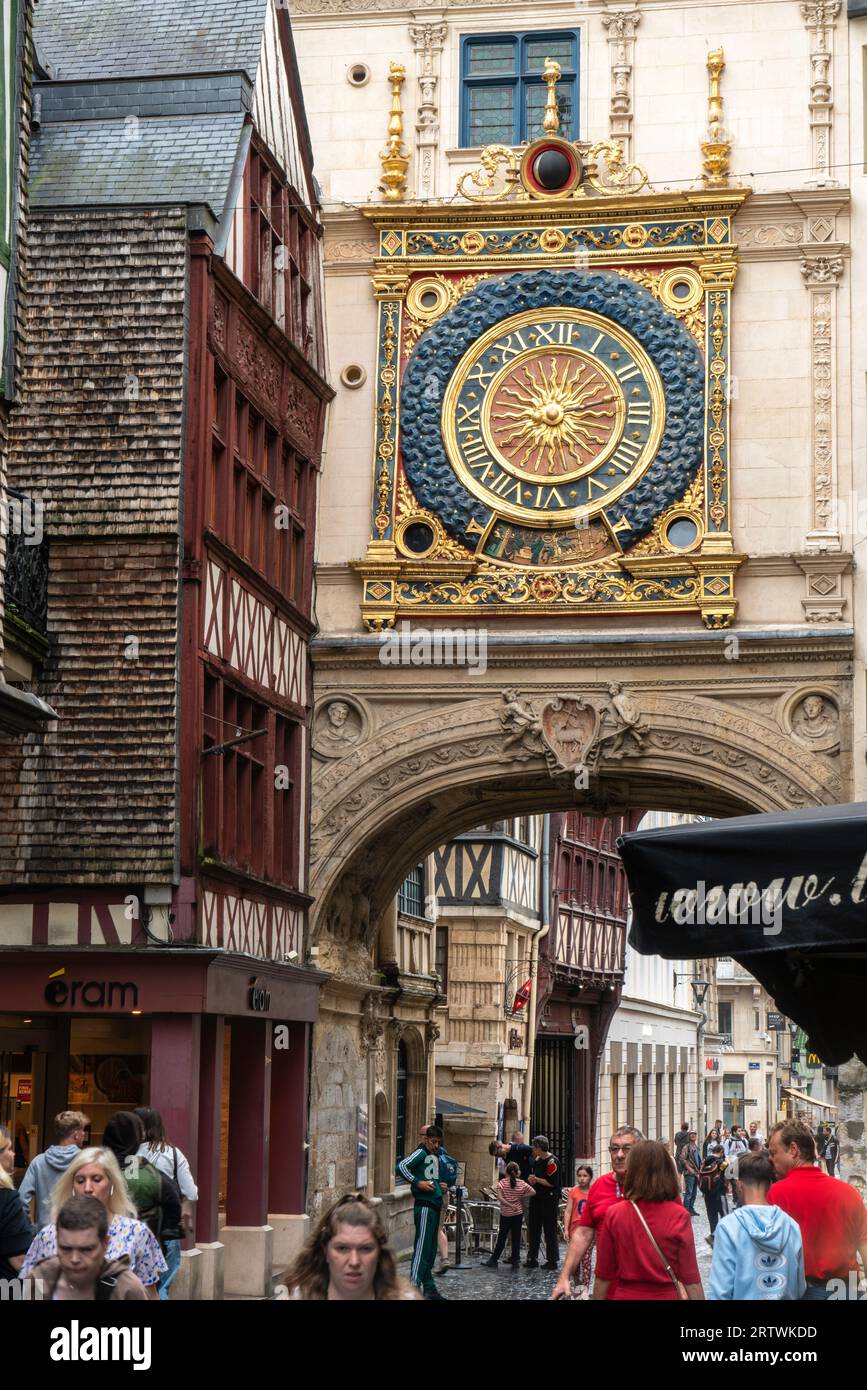 Le Gros Horloge in Rouen Stockfoto