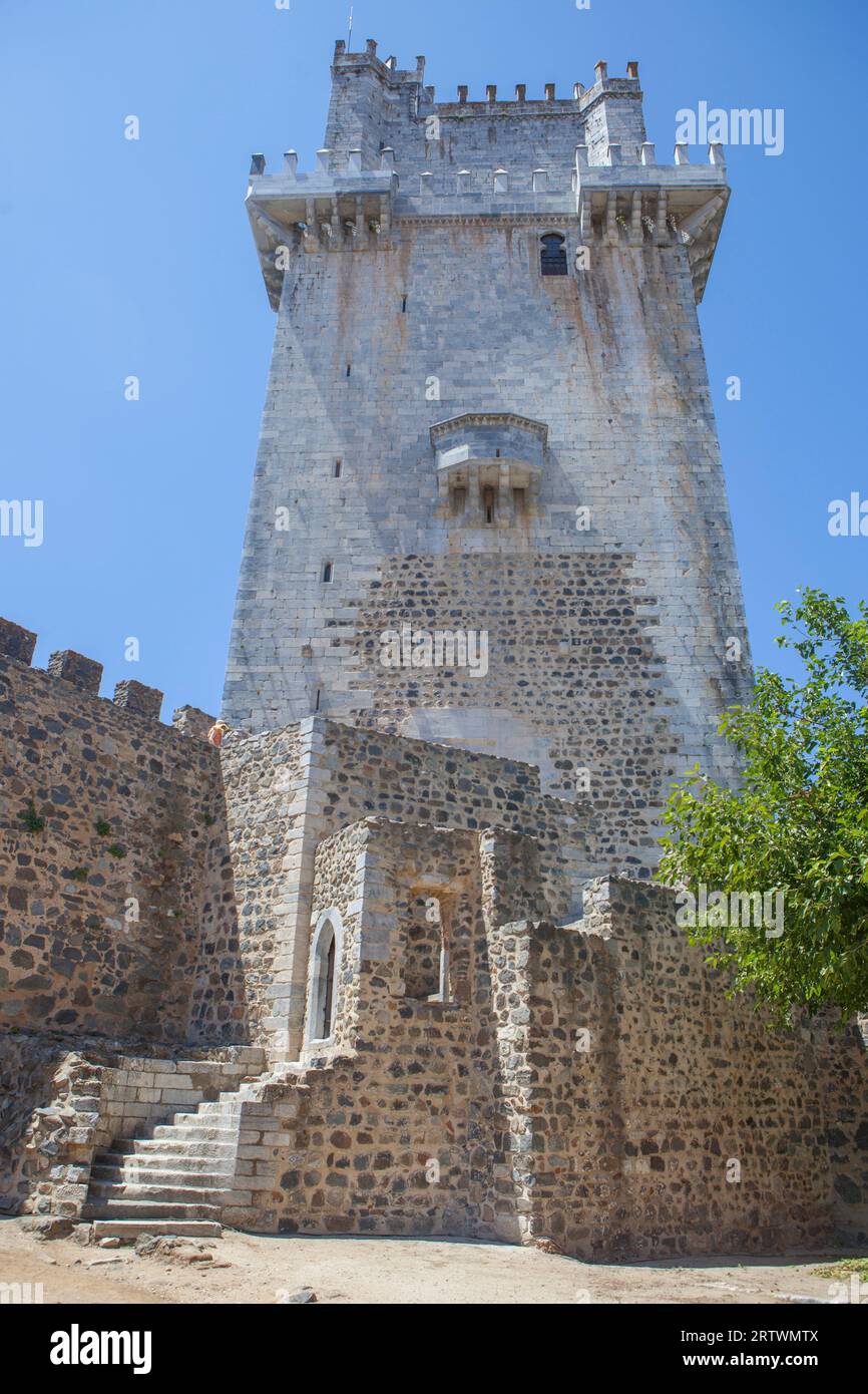 Schloss Beja, Marmorburg, Baixo Alentejo, Portugal. Das bedeutendste Denkmal der Stadt. Stockfoto