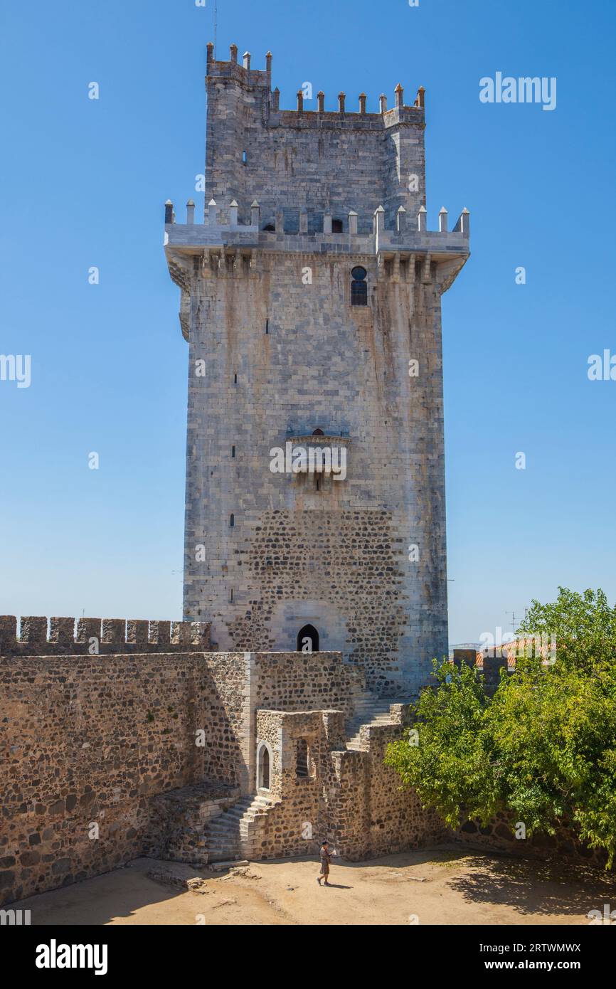 Schloss Beja, Marmorburg, Baixo Alentejo, Portugal. Das bedeutendste Denkmal der Stadt. Stockfoto