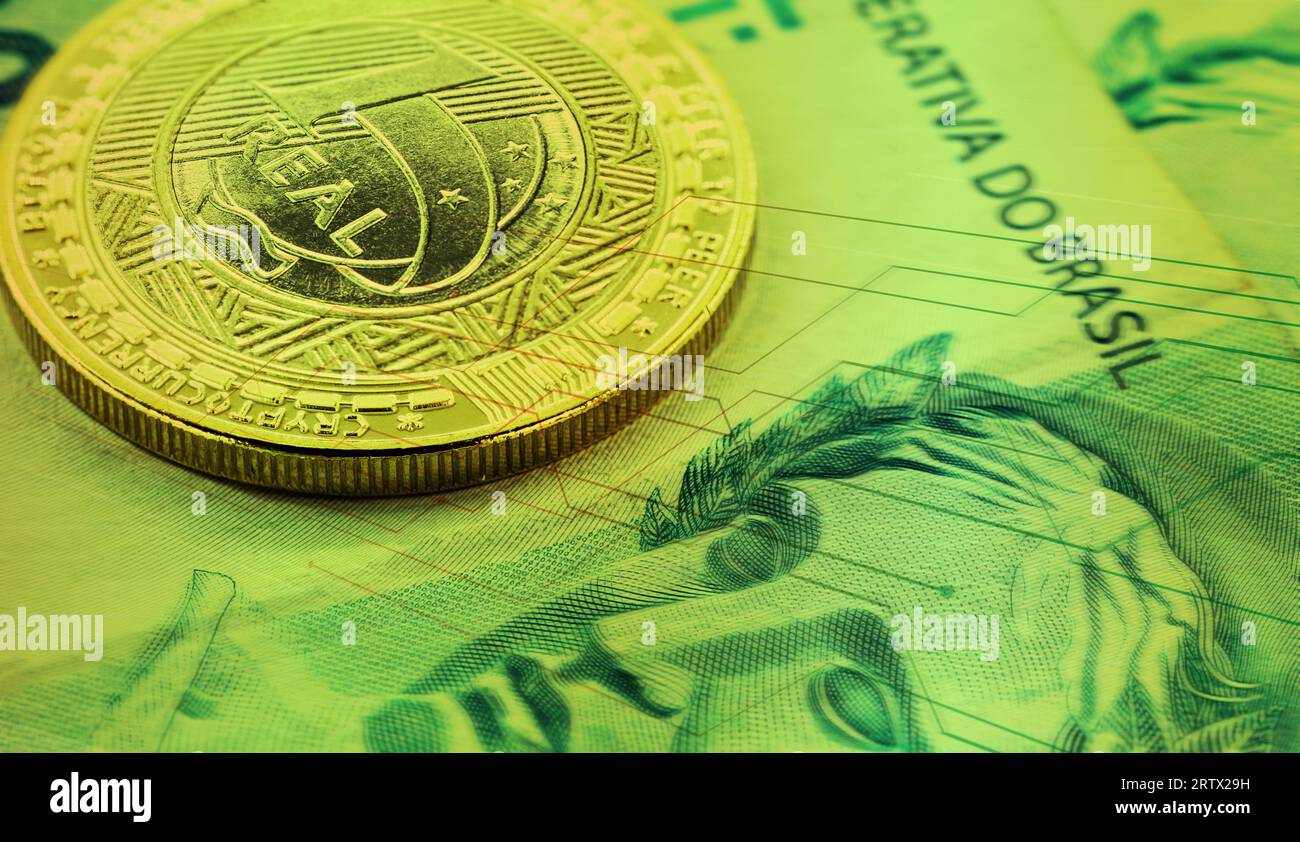 Real X oder DREX, brasilianische digitale Währung, brasilianische digitale Bitcoin-Währung von der Zentralbank von Brasilien, verwendet als digitale Version des Bra Stockfoto
