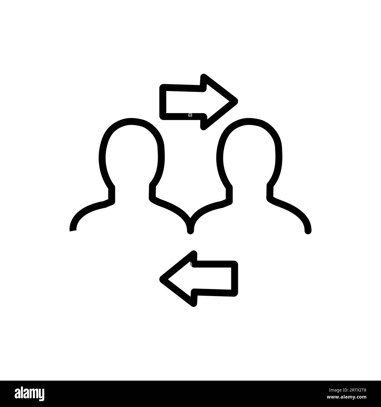 Design Des Symbols „Zwischenmenschliche Beziehungen – Vektorlinie“ Stock Vektor