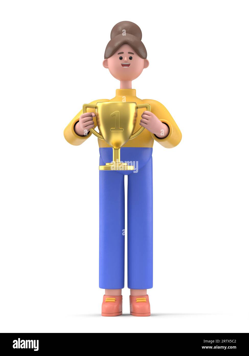 3D-Darstellung des Geschäftskonzepts von Zeichentrickfiguren. Die Menschen sitzen in verschiedenen Positionen, halten Werkzeuge und machen Bewegungen. Karrierematerial.3D-Rendering Stockfoto