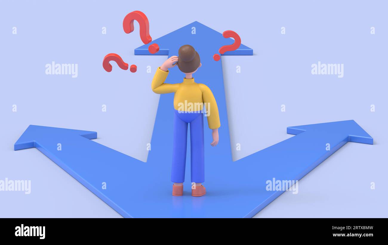 3D-Darstellung des Geschäftskonzepts von Zeichentrickfiguren. Die Menschen sitzen in verschiedenen Positionen, halten Werkzeuge und machen Bewegungen. Karrierematerial.3D-Rendering Stockfoto