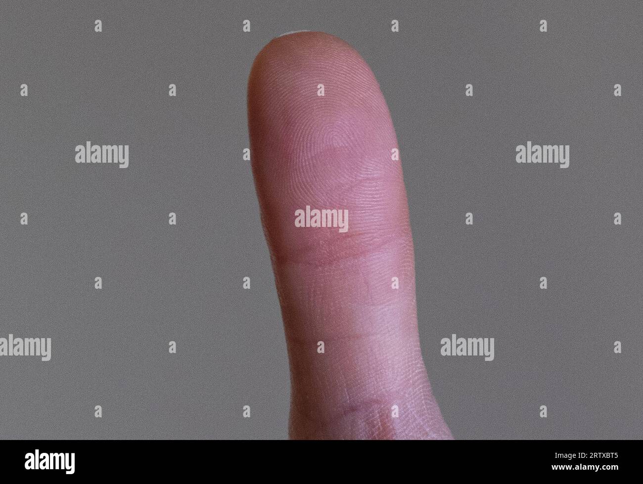 Nahaufnahme von menschlichem Daumen (Frau) und Fingerabdruck. Stockfoto