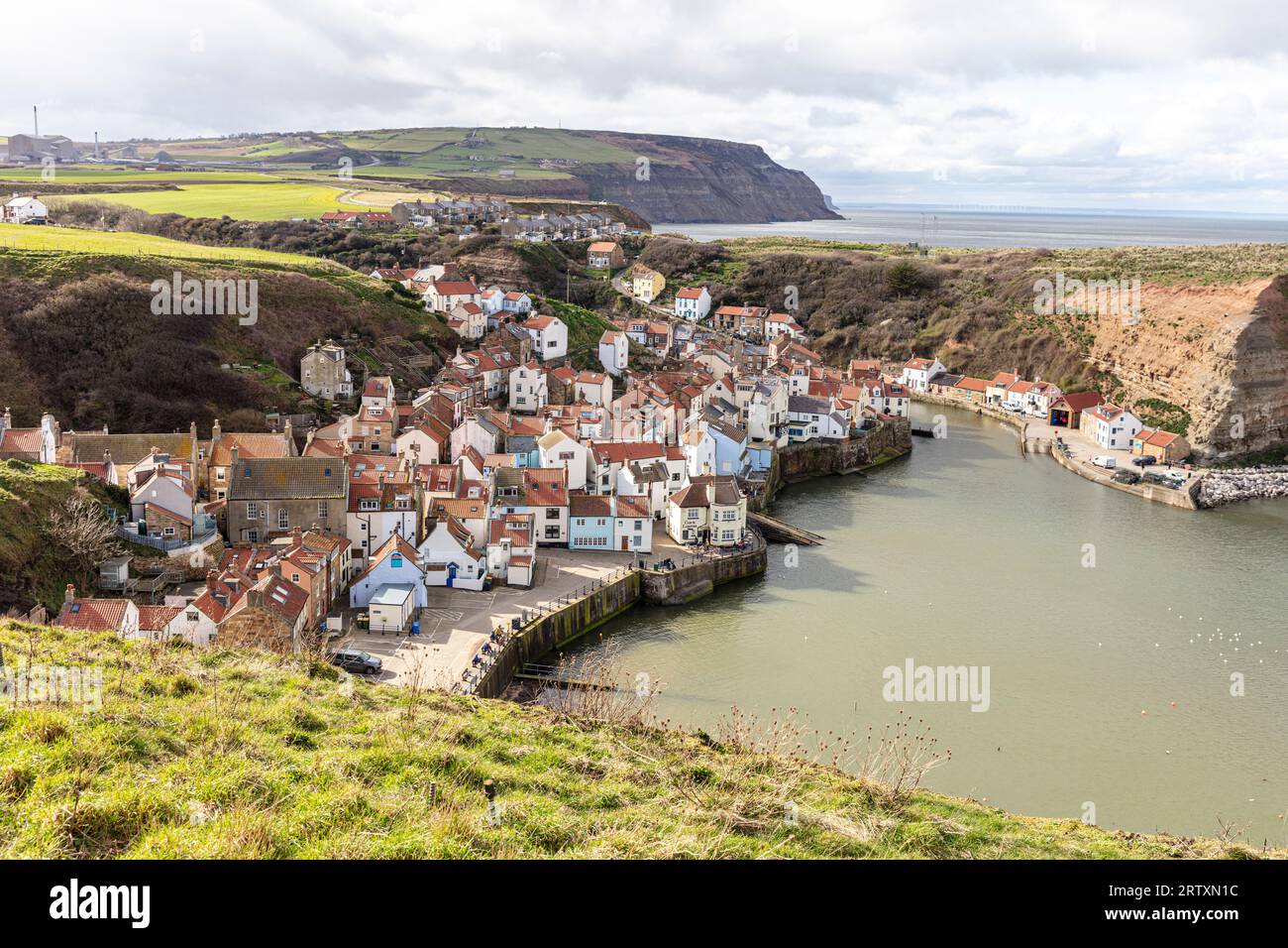 Staithes, North Yorkshire Village, Yorkshire, Großbritannien, England, Staithes, Staithes Yorkshire, Küstendörfer, Dorf, Fischerdorf Stockfoto