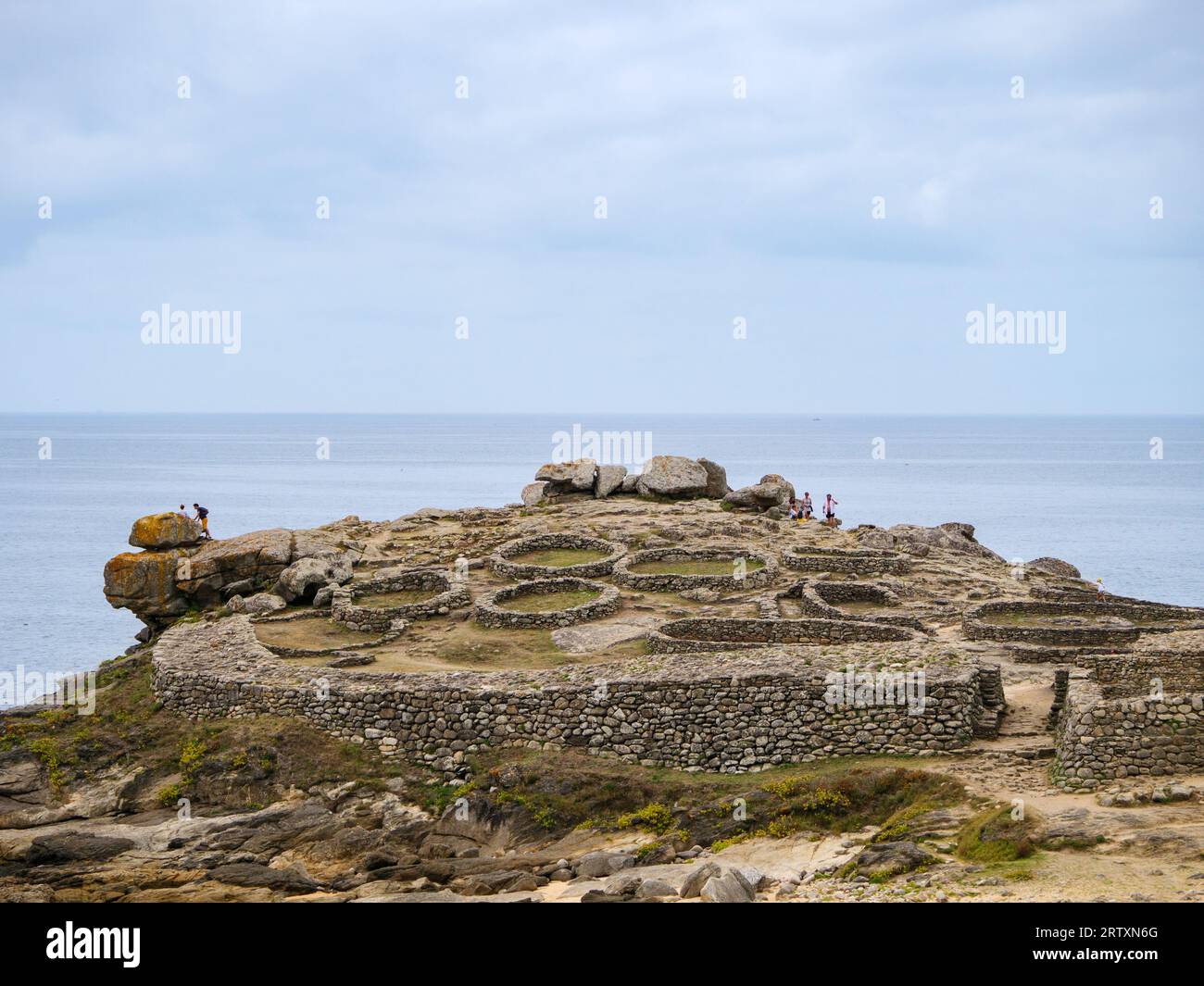 Die keltische Eisenzeit-Siedlung Castro de Barona, Galicien, Spanien Stockfoto