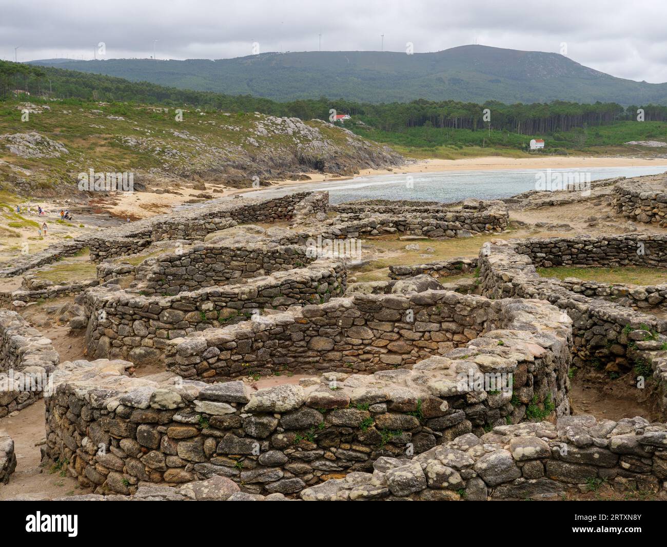 Die keltische Eisenzeit-Siedlung Castro de Barona, Galicien, Spanien Stockfoto