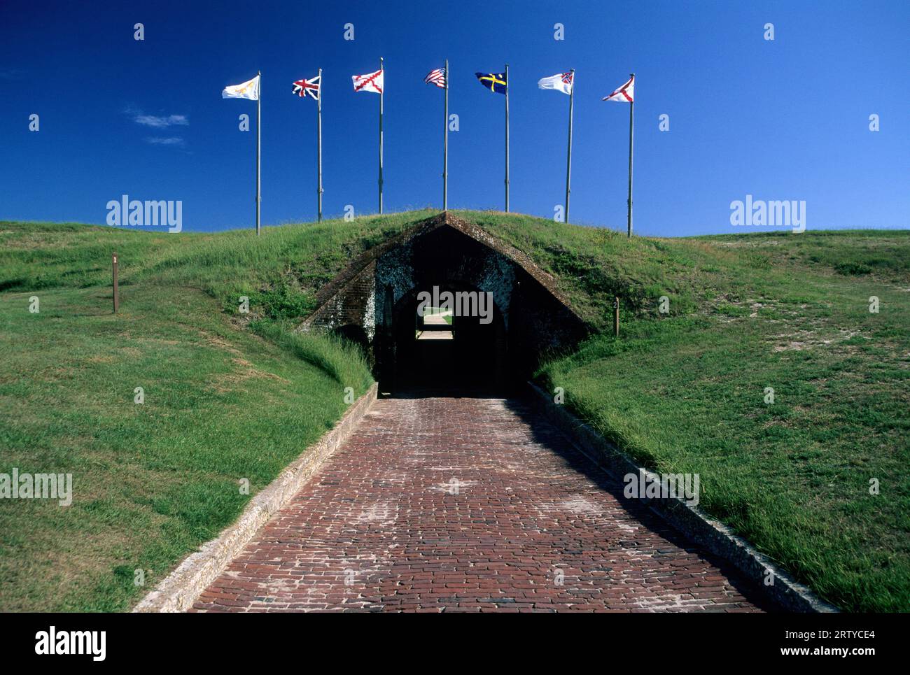 Postern (Tunneleingang), Fort Morgan State Historic Site, Alabama Stockfoto