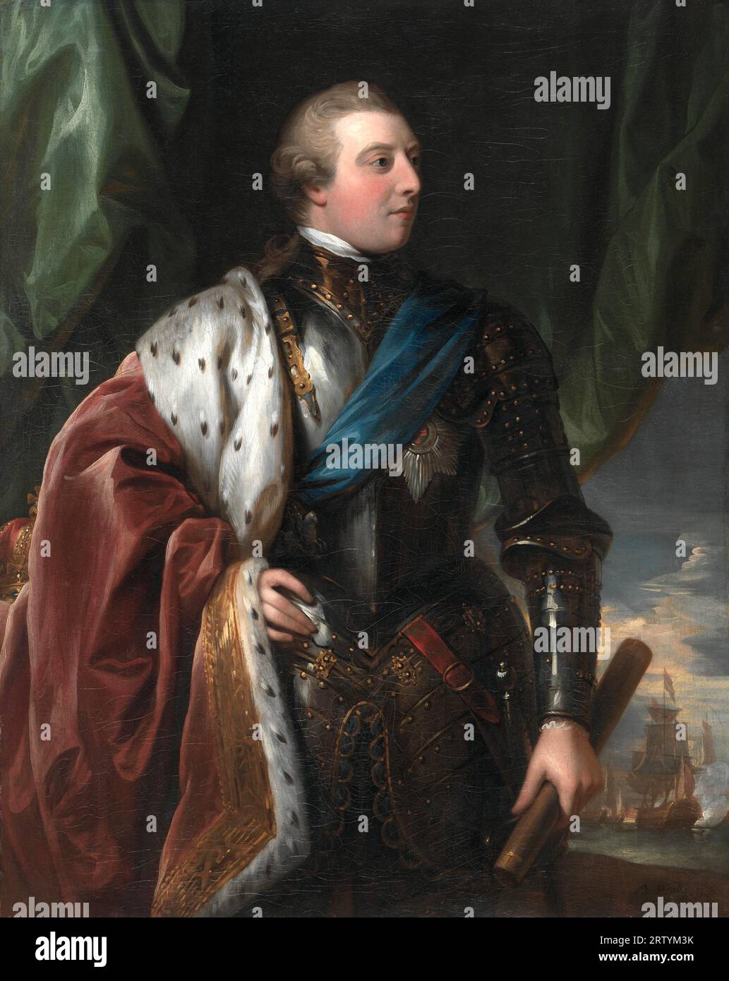 Porträt Georg III., 1738–1820, war König von Großbritannien und König von Irland von 1760 bis zu seinem Tod, Ölgemälde des Künstlers Benjamin West, 1783 Stockfoto