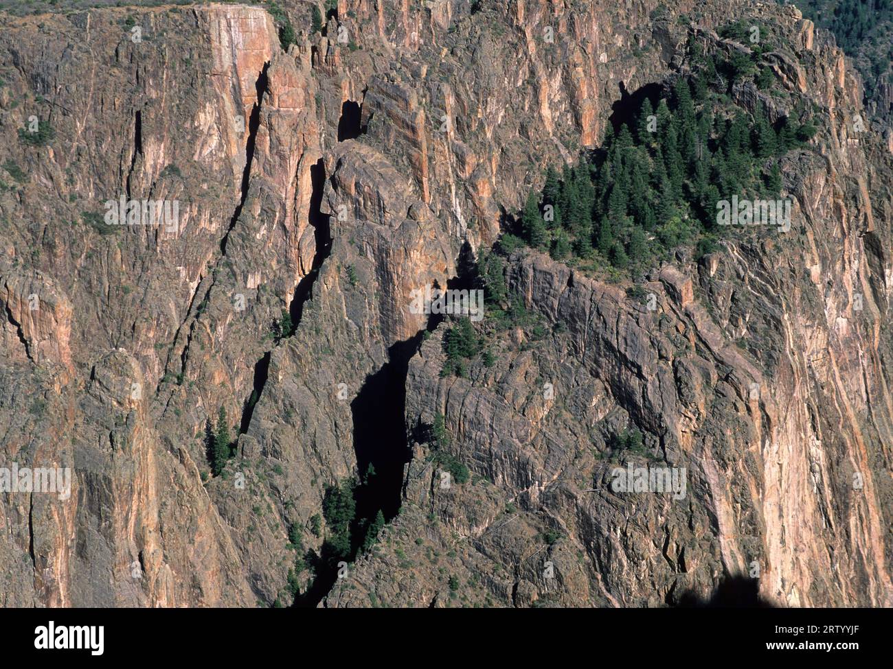 Kreuz Risse Ansicht Black Canyon des Gunnison National Park, Colorado Stockfoto