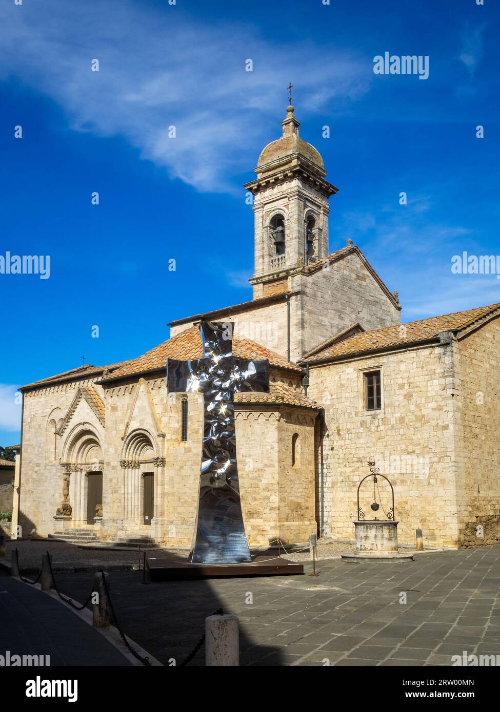 Stiftskirche San Quirico, San Quirico d'Orcia Stockfoto