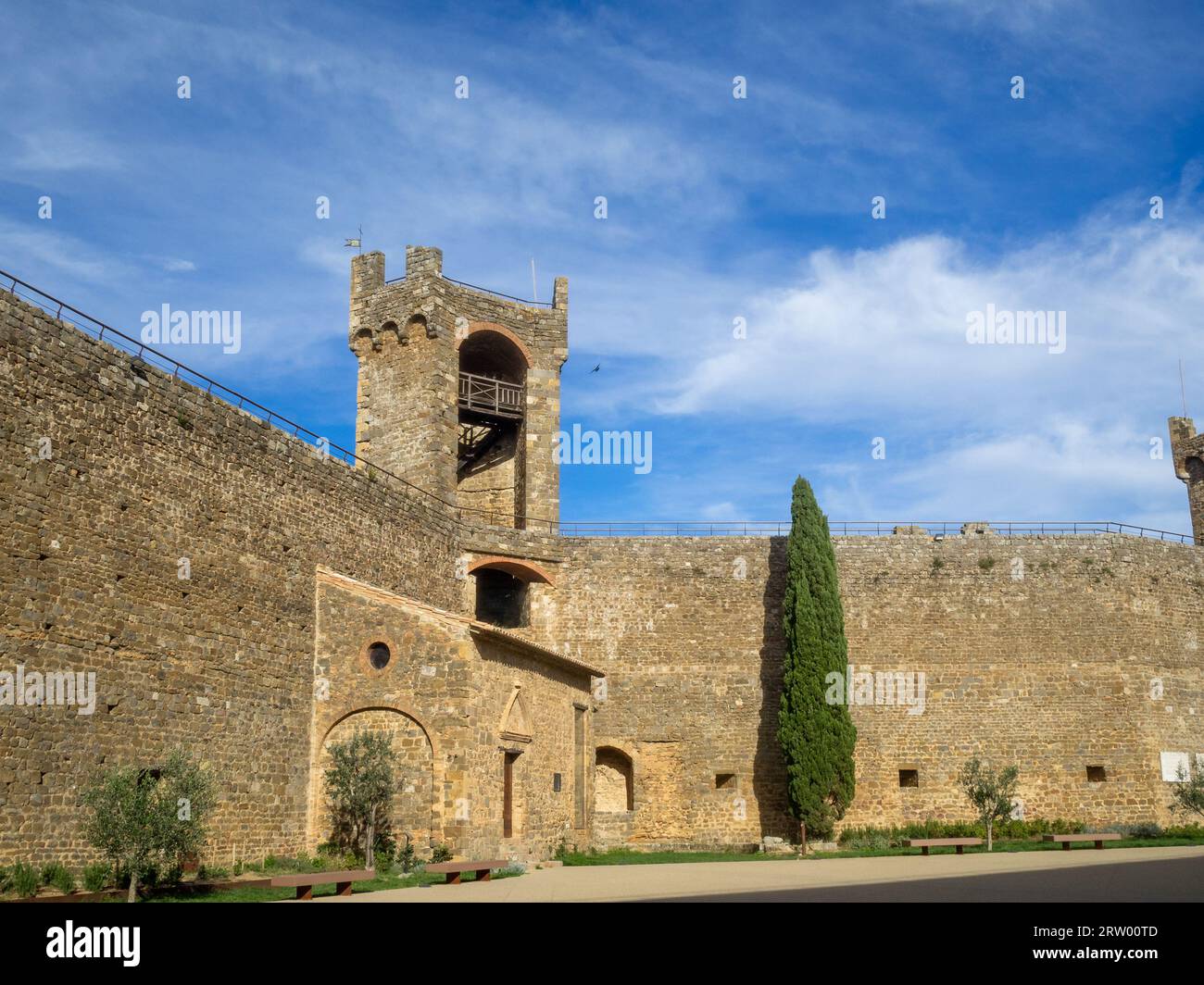Das Innere der Festung Montalcino Stockfoto