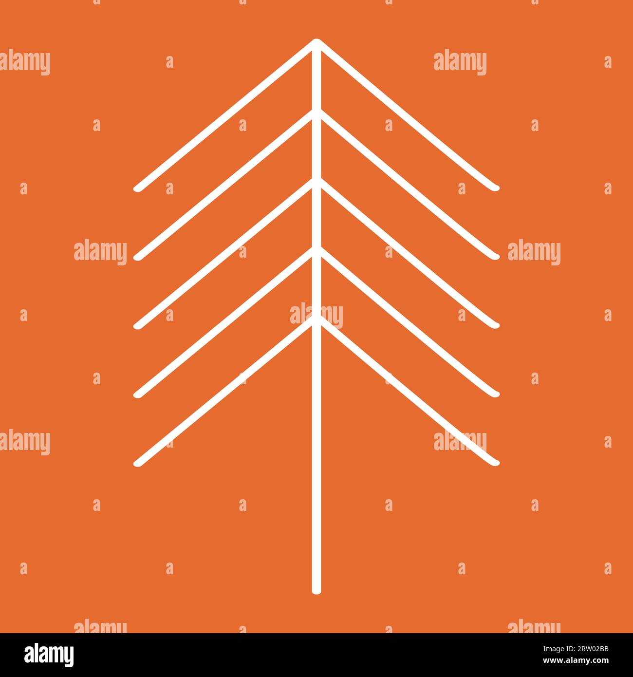 Vereinfachte Weihnachtsbaum- oder Kiefernsilhouette, Designelement für Winterferien, Vektorillustration Stock Vektor