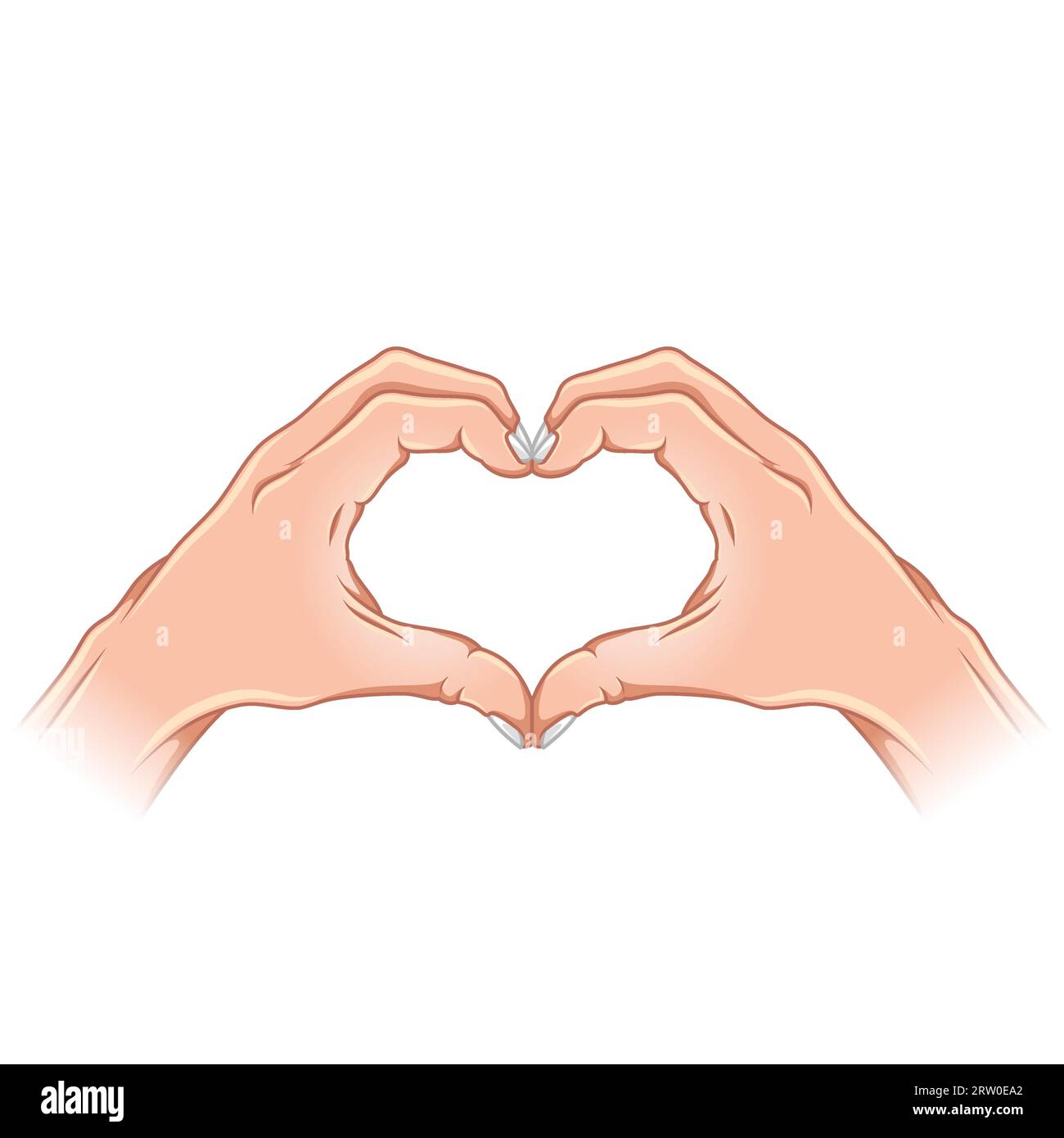 Vektordesign von Herz bildenden Händen als Symbol der Liebe Stock Vektor