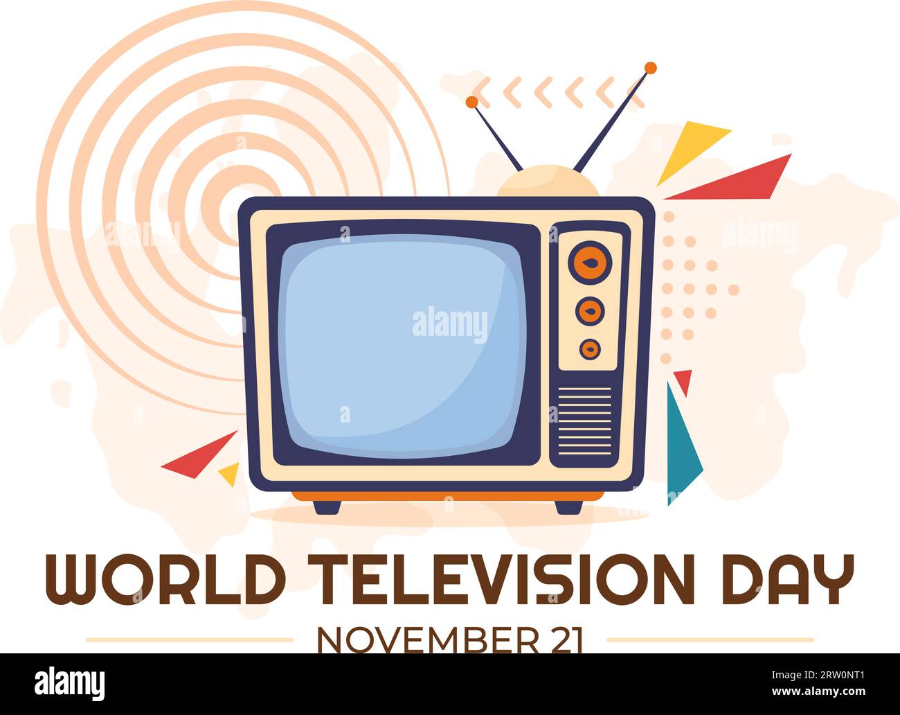 World Television Day Vector Illustration am 21. november mit TV für Web Banner oder Poster in Flat Cartoon Hintergrund Design Stock Vektor