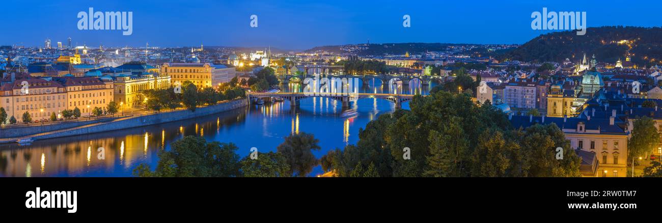 Prager Panorama Skyline der Stadt Stockfoto