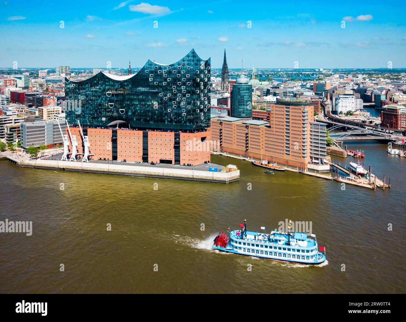 Die Hamburger Innenstadt Antenne Panoramaaussicht in Deutschland Stockfoto