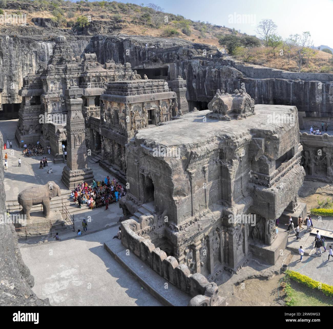 Ellora Höhlen, UNESCO-archäologische Stätte in Indien Stockfoto