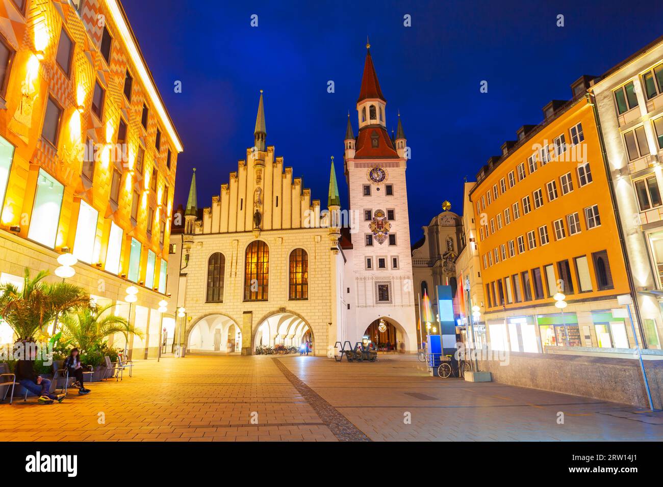 Altes Rathaus oder altes Rathaus befindet sich am Marienplatz oder St. Mary Square, ein zentraler Platz im Stadtzentrum von München, Deutschland Stockfoto