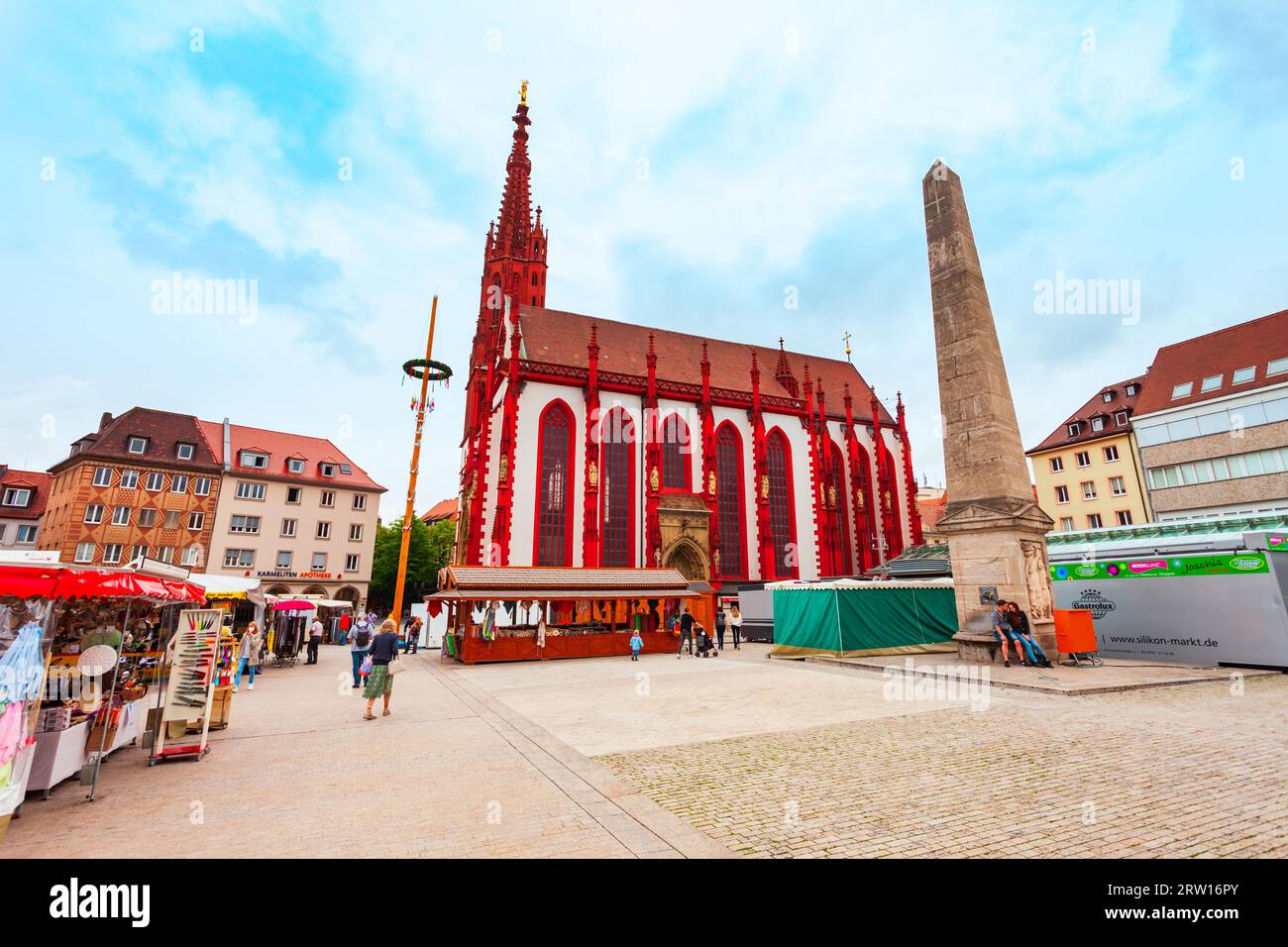 Würzburg - 11. Juli 2021: Marikapelle oder St. Mary Kirche. Marikapelle befindet sich in der Würzburger Altstadt in Bayern. Stockfoto